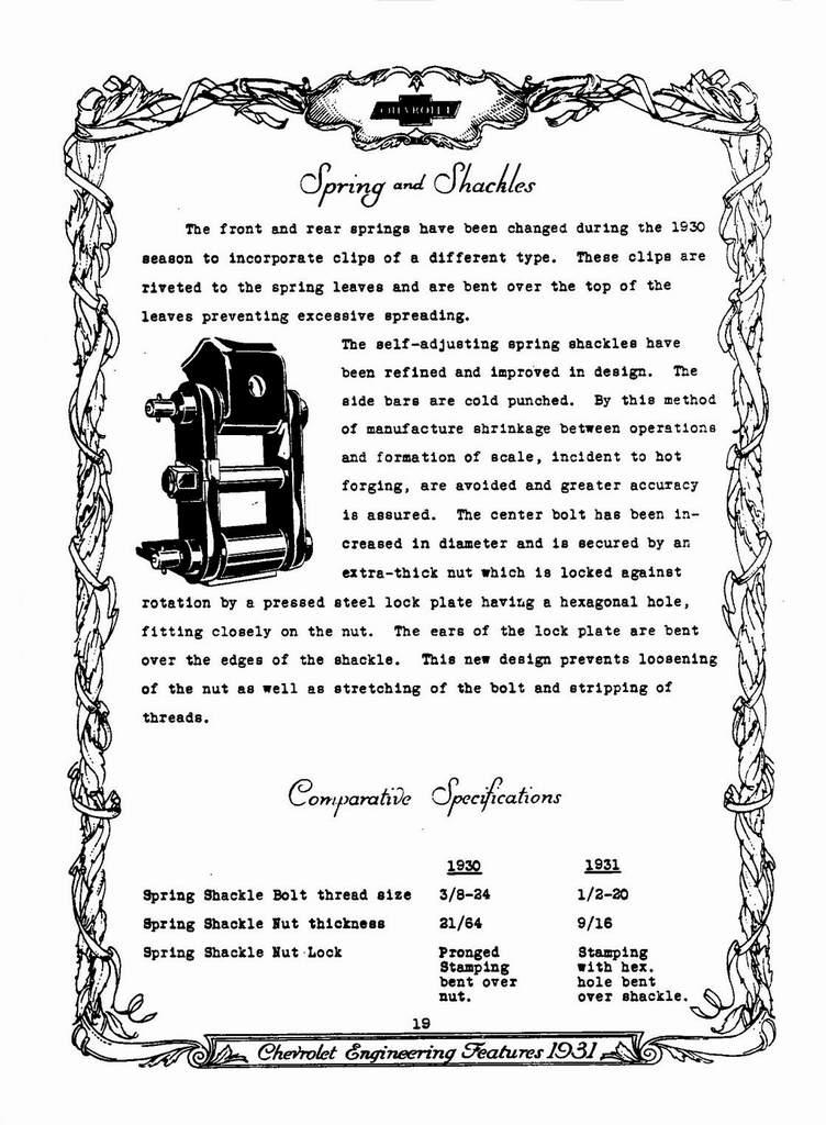 1931 Chevrolet Engineering Features Page 5